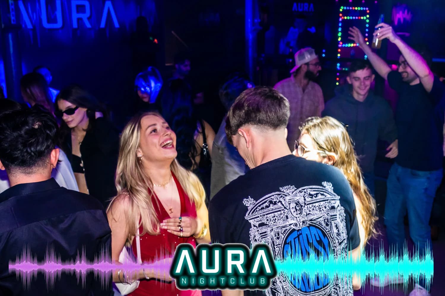 Guests socializing and dancing